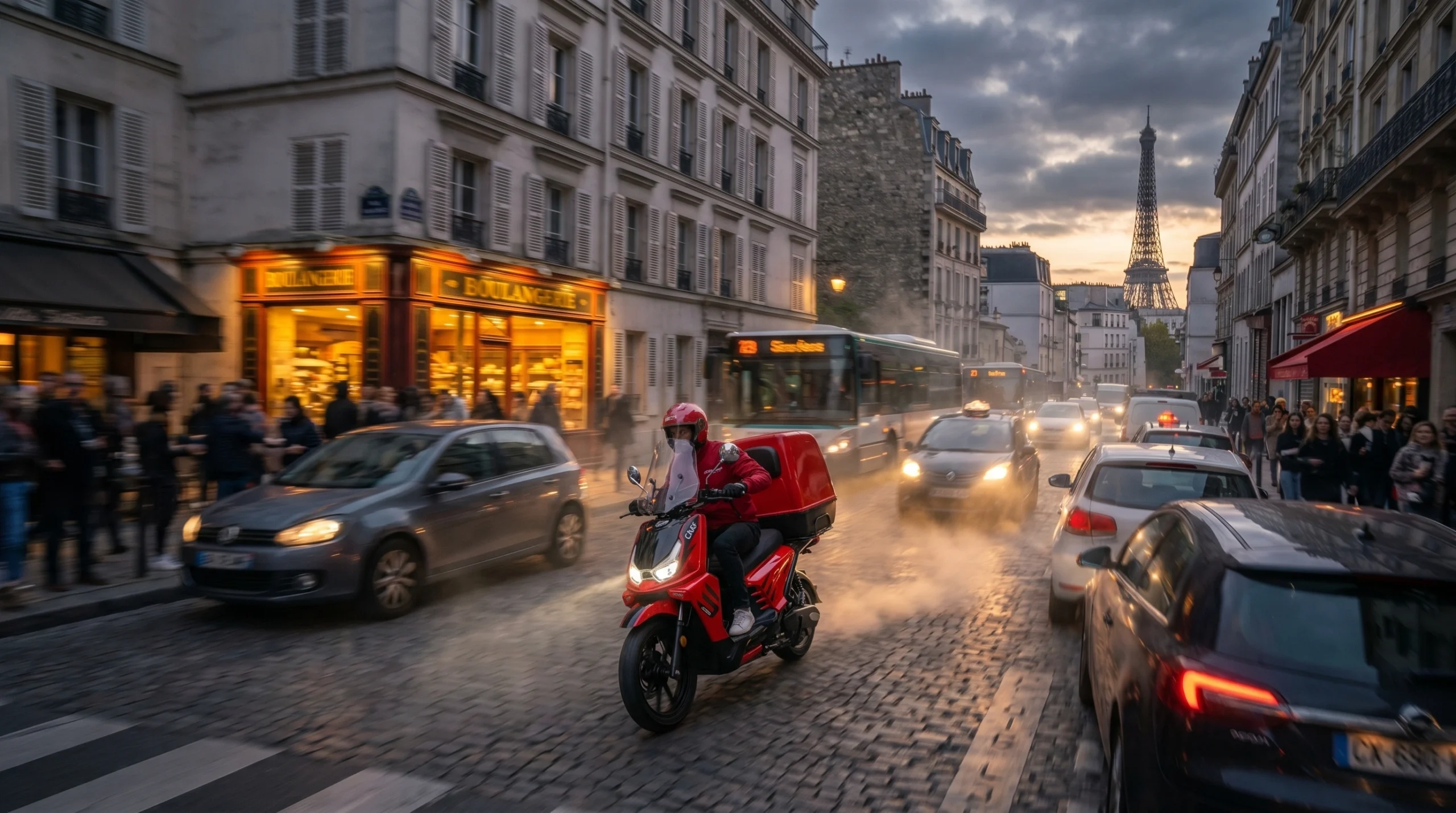 hechhi delivery scooter paris